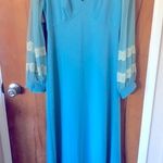 Vintage baby blue lace chiffon sleeves 60/70s maxi dress Size M Photo 4