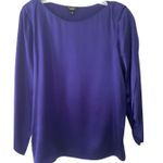 Talbots  100% Silk Purple Butterfly Sleeve Top Sz M Photo 0