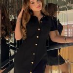 ZARA  dress Elegant Black Button-Down collared business office casual Dress Photo 1