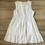Vineyard Vines White Floral Eyelet Ruffle Crochet Dress Size 14 Photo 0