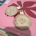 Oversized Wicker Statement Earrings from Greece Tan Photo 7