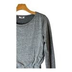 Leith  Dress Women Small Gray Knit Long Sleeve Ruched Faux Wrap Mini‎ Athleisure Photo 5