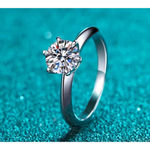 Boutique NEW 1ct Solitaireā Platinum Silver Simulated Diamond Engagement Ring, Size 6 Photo 4