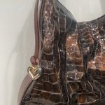 Brighton  Patent Leather Brown Croc Print Tote Shoulder Bag Purse Photo 7