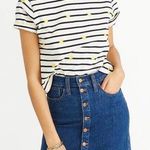 Madewell  Button Front Denim Skirt size 28 Blue Straight Mini Photo 0