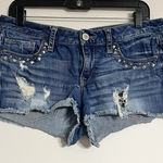 EXPRESS Women's Size 4 Jean Shorts Cut Off Distressed Studded Denim Festival Photo 0