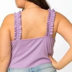 Gilli Bodysuit Plus Size Lavender Ruffle Strap Square Neckline.Poly/Rayon/Span… Purple Photo 1