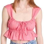 NWT CIAO LUCIA Ruffled Cropped Top Pink Sz L Size L Photo 0