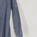 J. Crew Chambray blue Solid Office Oxford button down shirt size XS career Tunic Photo 6