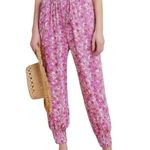 Anthropologie Pants Womens XS Pink Foral Tassel Belt Smocked Jogger Boho #MN14-3 Photo 11