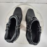 Facade Zena Ankle Boots Womens 10 Black Leather Gathered Snap Platform Heeled Photo 10