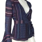 Parker Printed Long Sleeve Wrap Blouse Photo 0