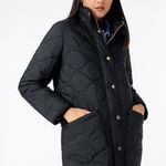 J.Crew Quilted Cocoon Puffer Coat Primaloft Black Photo 0