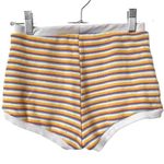 ZARA yellow striped micro knit shorts Photo 1