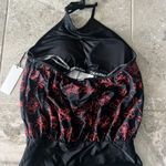 Calvin Klein High Neck Halter Blouson in Black/Red, Size 10 NEW w/Tag $118 Photo 4