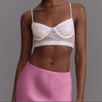 Anthropologie  White Sequin Mesh Crop Top Bling Size Large Concert Festival Party Photo 10