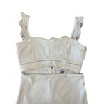 Tiger Mist ‎ Mini Dress with Bows White Size Medium Bodycon Ribbed Photo 2