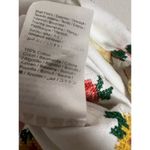 Farm Rio Mixed Flowers Embroidered White Tie Waist Straight Pants Size XS Photo 10