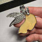 Signed Napier Rhinestone Yellow Praying Angel Brooch Pin Silver Tone Photo 10