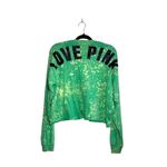 PINK - Victoria's Secret PINK Victoria’s Secret Tee Neon Green Yellow Tie Dye Crop V-neck Photo 5