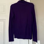 Ralph Lauren  Vintage Womens Full Zip Sweater Logo Patch Purple Preppy Photo 6