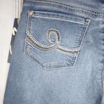 Seven 7 Roll Cuff Girlfriend Embroidered Medium Wash Stretch Capri Jeans NWOT Photo 7