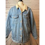 Wrangler Denim jean Jacket Mens Large Heritage Sherpa Fur Lined Trucker Coat Photo 9