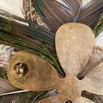 Chico's Chico’s Large Wild Peacock Feather Pin/Brooch Beaded Rhinestone Metal Fastener Photo 7