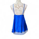 Victoria's Secret Royal Blue Satin Lace Babydoll Cami Top Y2K Lingerie Large Photo 3