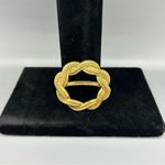 Vintage Gold Tone Scarf Slide / Sash Slide • Rope Knot Circle Photo 6