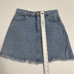 Brandy Melville John Galt Blue Denim Mini Skirt XS Raw Hem Y2K Grunge Photo 7