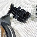 Oscar de la Renta Black Patent Leather Woven Ankle Heels 40, US 10 Photo 7