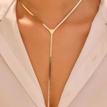 Elegant Gold Lariat Necklace Photo 0