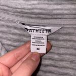 Athleta Ottoman Ribbed Quarter Zip Sweatshirt Light Gray Size M Photo 2