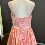 Women’s Pink Spaghetti Strap FullLength Leg Slit Formal Party Prom Dress Size 10 Photo 5