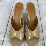 Kelsi Dagger open toe patent leather criss cross strap espadrille wedge sz 8 Photo 2