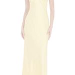 Lucy in the Sky Yellow Satin Halter Flower Maxi Dress Photo 2