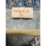 Hailey & Co. Baby Doll Blouse Blue Floral Boutique Top Size Large Boho Coquette Photo 4