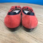 Salvatore Ferragamo  Red Suede Bow Ballet Pumps Block Kitten Heel Women’s Size 8 Photo 2