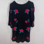 Altar'd State Altar’d State black and red roses floral vneck shift dress size small Photo 6