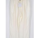 L'Academie NEW Abi Drawstring Pants Relaxed Straight in White Women's S Photo 0