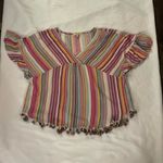 Kori  America  Fringed Multi-color Boho Top S Dopamine Costal Cowgirl Festival Photo 4