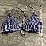 Victoria's Secret Victoria’s Secret Navy Blue White Stripe Swim Top; Medium Photo 2