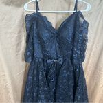 Dark Navy Lace High Low Dress Photo 1
