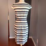 J. Crew Double Navy Stripe Cap Sleeve Sheath Suiting Office Executive Dress Blue Size 2 Photo 3