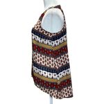 Pink Rose M Colorful Boho Tank Top Geometric Print A-Line Chiffon Red Blue Gold Photo 2