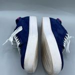 1901  Women’s size 9 blue suede shoes with pink trim. Photo 2