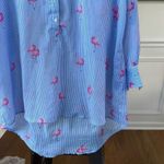Live 4 Truth Blue White Stripe Pink Flamingo Popover Tunic L Photo 2