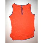 David Lerner New Womens NWT $200 Collection Silk Top Blouse Orange Blue XS USA Photo 1