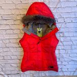 Burton  Vest Ski Snowboard Fur Trim Hooded Red Small Womens Puffer Winter Dryride Photo 9